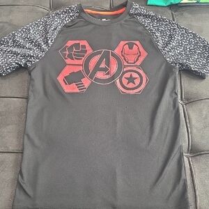 Marvel Black and Red Avengers Kids Short Sleeve Tee